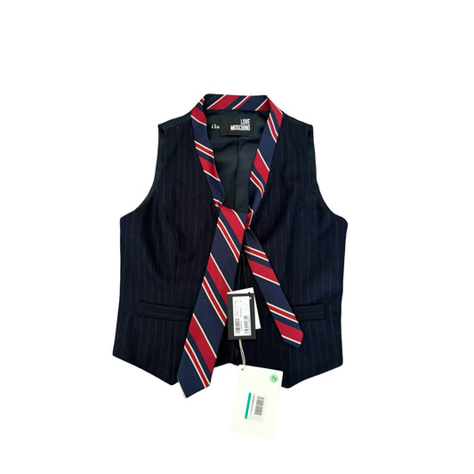 Elevate Your Style with the Love Moschino Men Blue Wool Waistcoat - Soul and Sense Streetwear