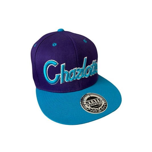 Charlotte State Property Blue and Purple Snapback Cap with Flat Brim - Soul and Sense Streetwear