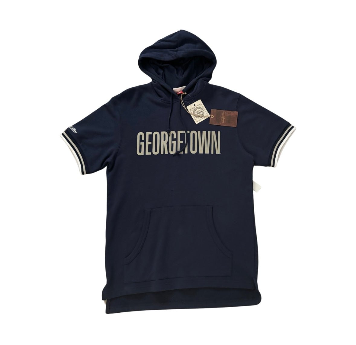 Georgetown Hoyas NCAA Mitchell & News Short Sleeves Hoodie - Soul and Sense Streetwear