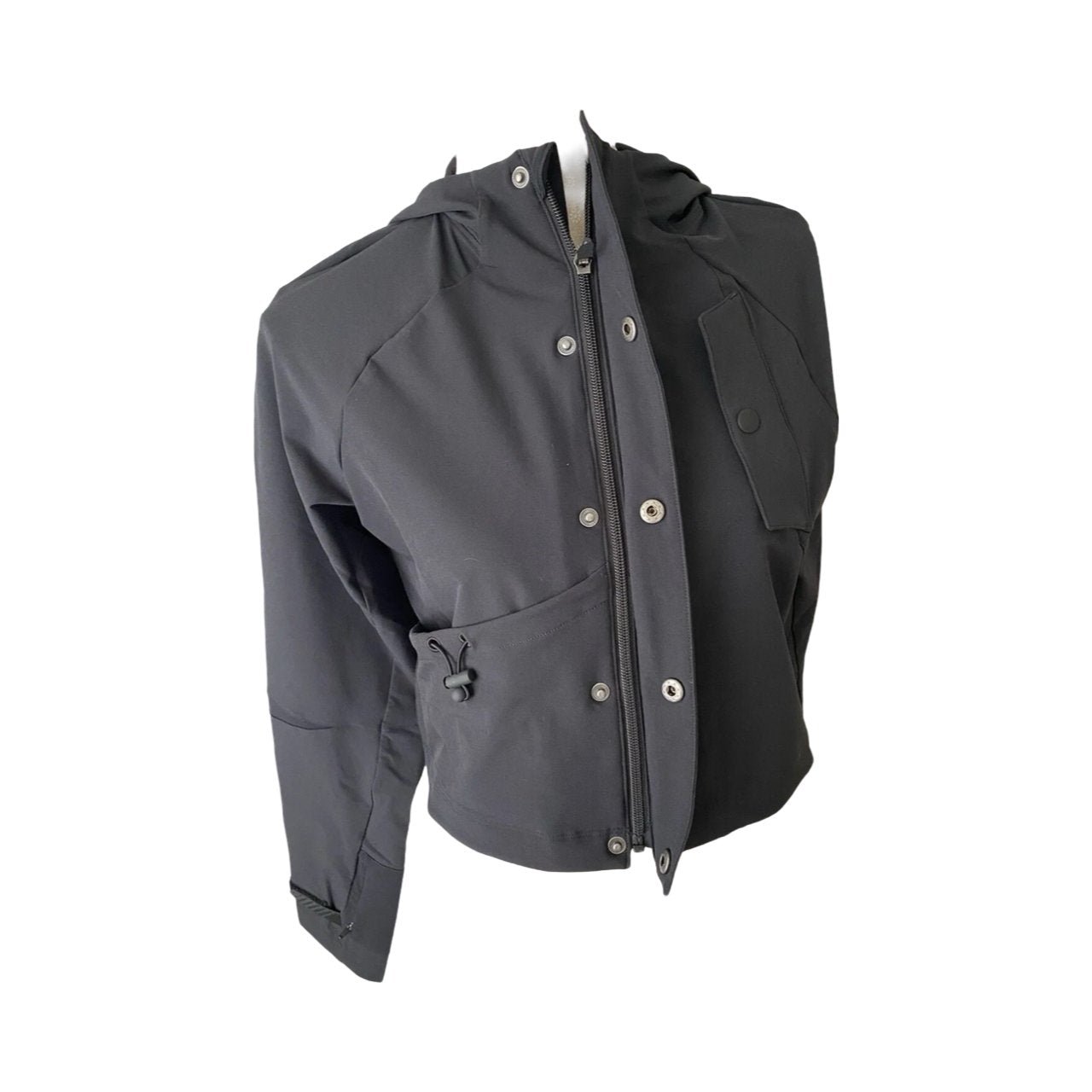 Gymshark Centure Black Hooded Crop Jacket - Soul and Sense Streetwear