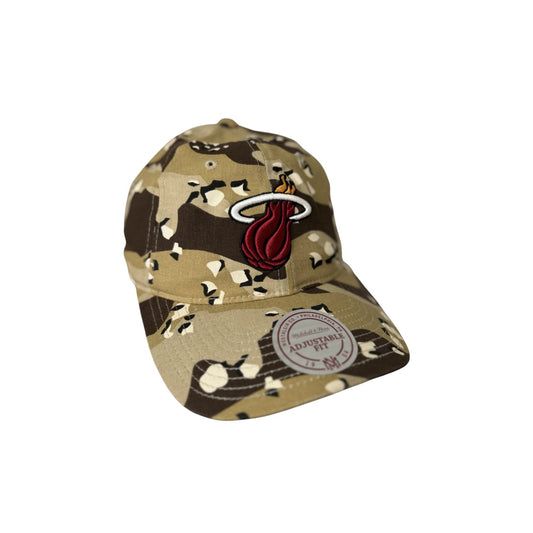Miami Heat NBA Mitchell & Ness HWC Camouflage Adjustable Cap with Round Brim - Soul and Sense Streetwear