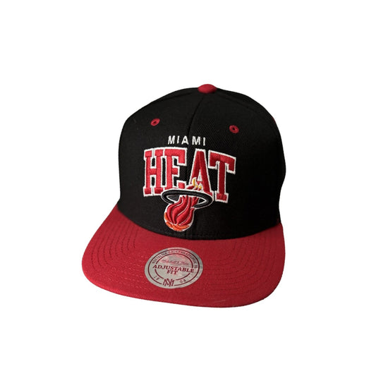 Miami Heat NBA Mitchell & Ness HWC Red & Black Snapback Cap with Flat Brim - Soul and Sense Streetwear