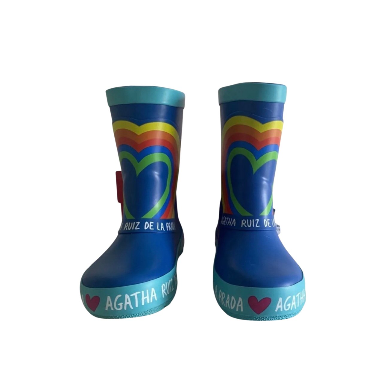 Agatha Ruiz de la Prada Kids Blue Rainbow Wellington boots - Soul and Sense Streetwear