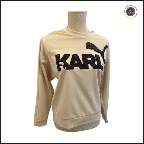 Karl Lagerfield Puma Crew Neck Women Beige Oversized Sweatshirt - Soul and Sense Streetwear