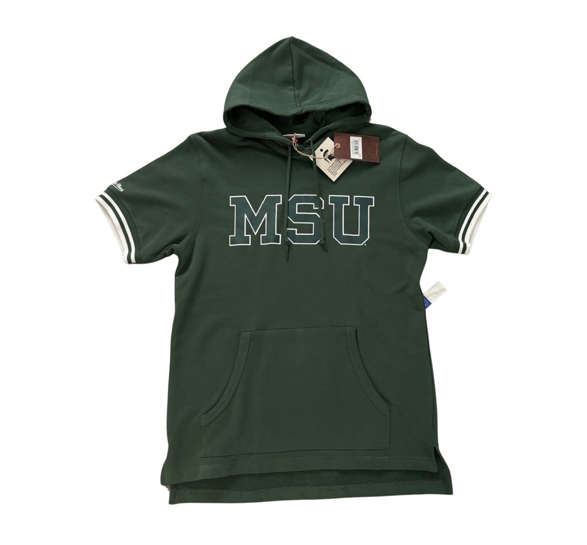 MSU Michigan Spartan University NCAA Mitchell & Ness Short Sleeves Hoodie - Soul and Sense Streetwear