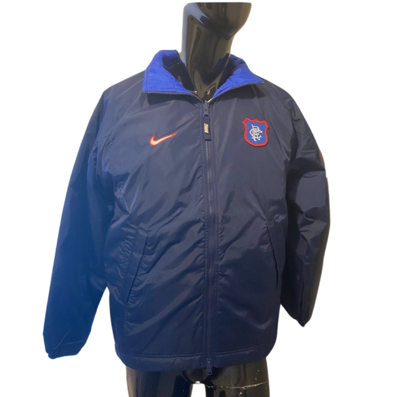 Nike Glasgow Rangers FC Retro Vintage Reversible Puffer Jacket - Boys size XL or Men size Small - Soul and Sense Streetwear