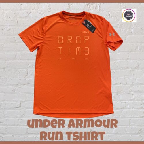 Under Armour Heatgear Tshirt Run Mens Orange Running Tshirt in Large - Soul and Sense Streetwear