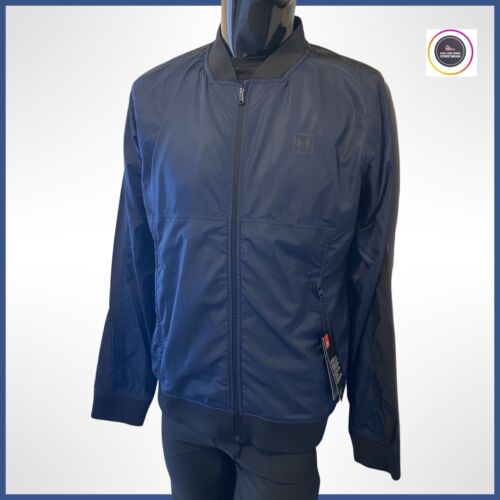 Under Armour UA Men Blue Sportstyle Wind Academy Bomber jacket size Large - Soul and Sense Streetwear